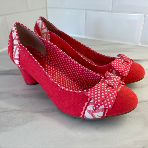 Ruby Shoo Shoes Size 6 Pink Faux Suede Slip On Heeled Shoes Euro 39 - Picture 3 of 10